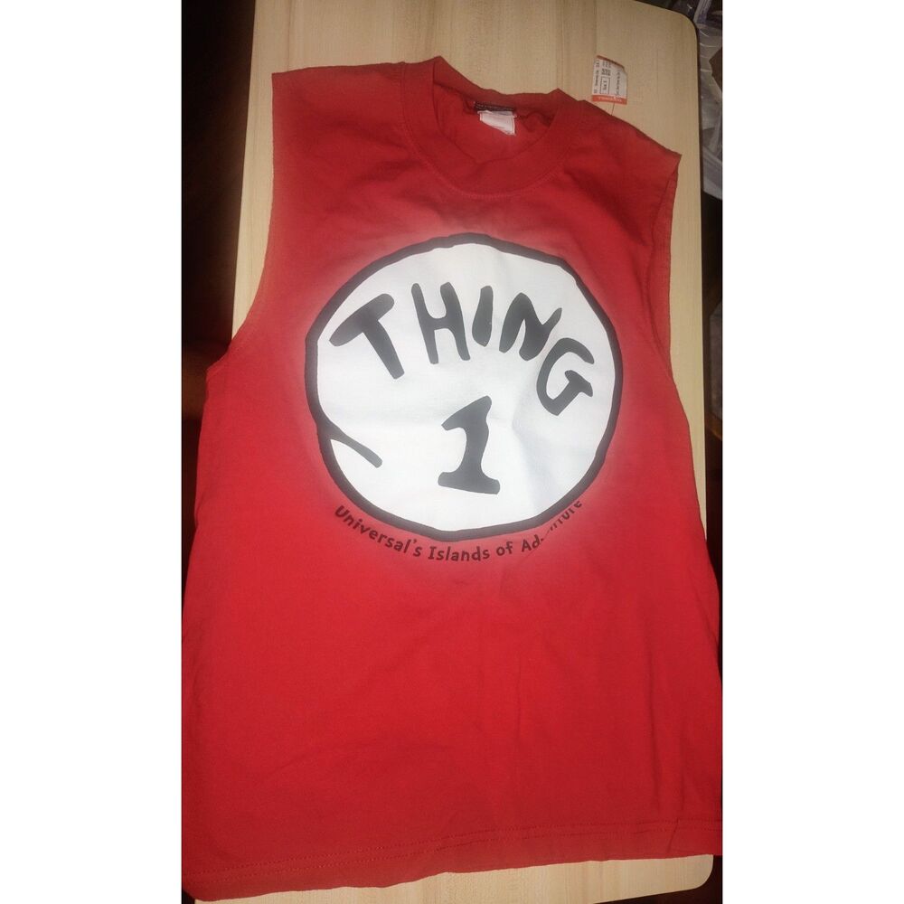 Universal Studios Thing 1 Dr. Seuss Sleeveless Mens Tank Small